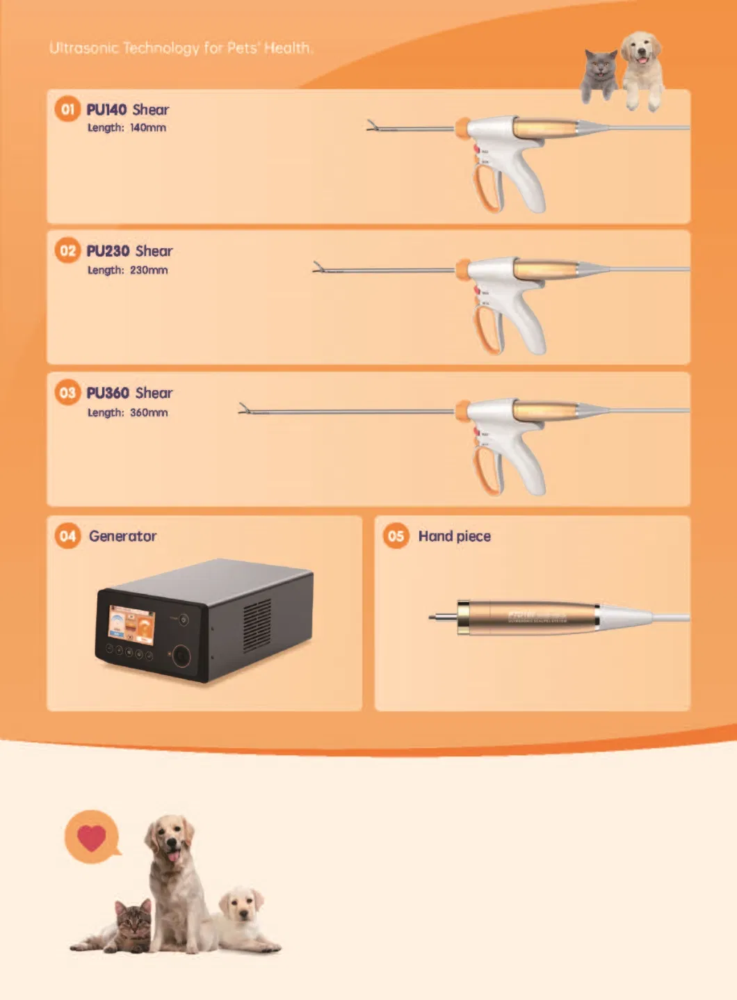 Pet Hospital Surgery Tissue Cutting and Coagulation Veterinary Animal Ultrasonic Scalpel Pet