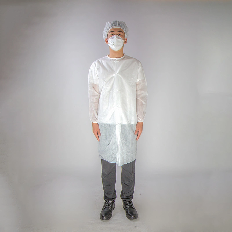 Factory Wholesale Cheap PP 35GSM Non-Woven Lab Coat Disposable