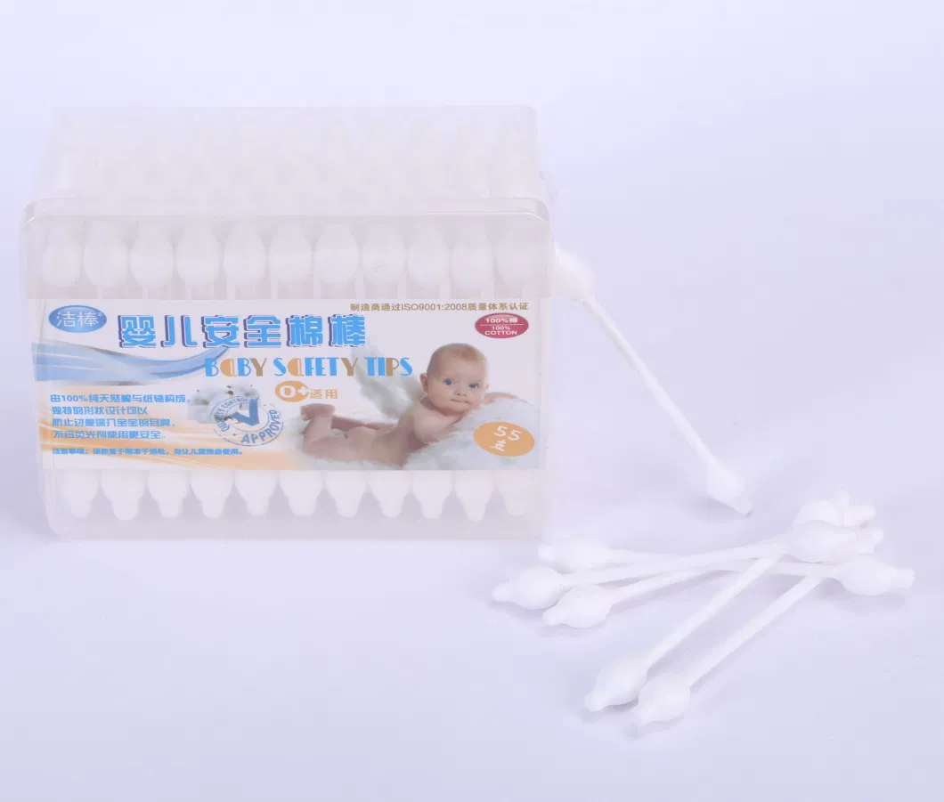 Baby Safe Plastic Cotton Buds Big Head Cotton Swab for Baby Health Sample Customization