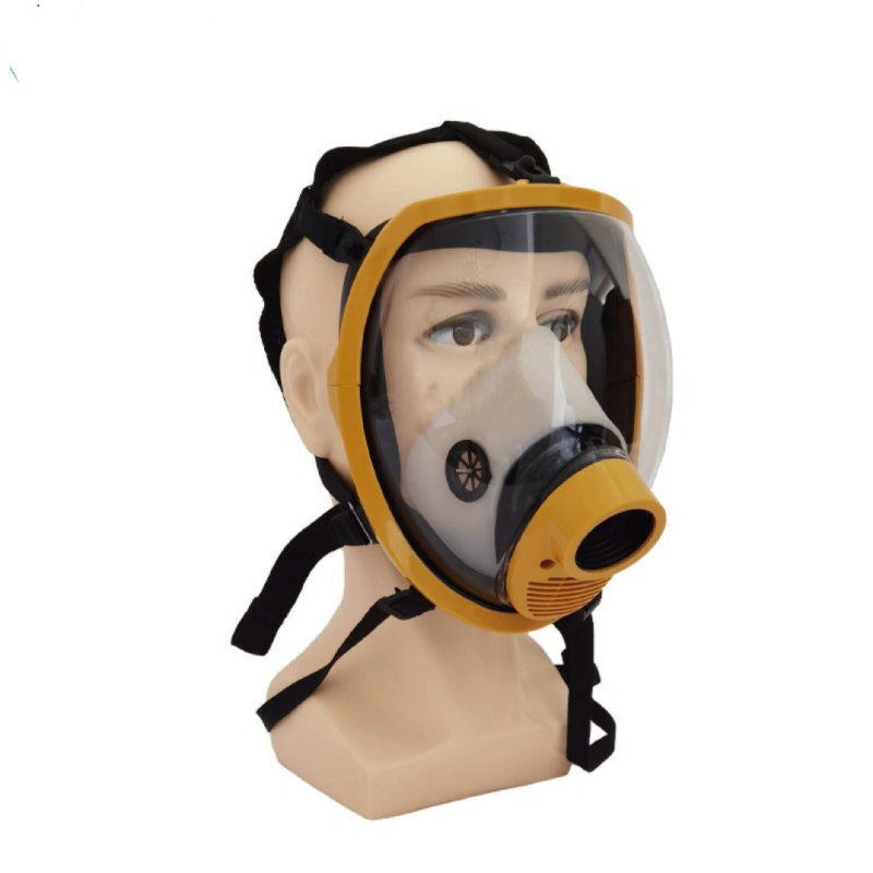 Yellow Color Scratch Resistant Anti Fog Full Face Silicone Gas Mask