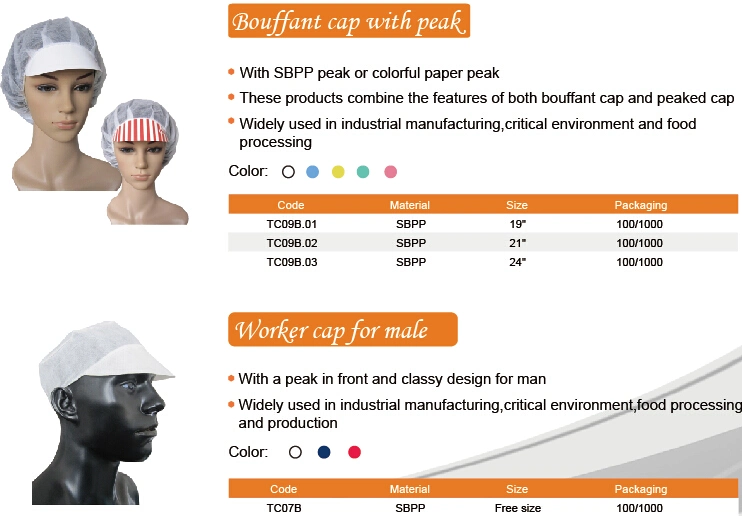 Disposable Nonwoven PP Worker Snood Cap