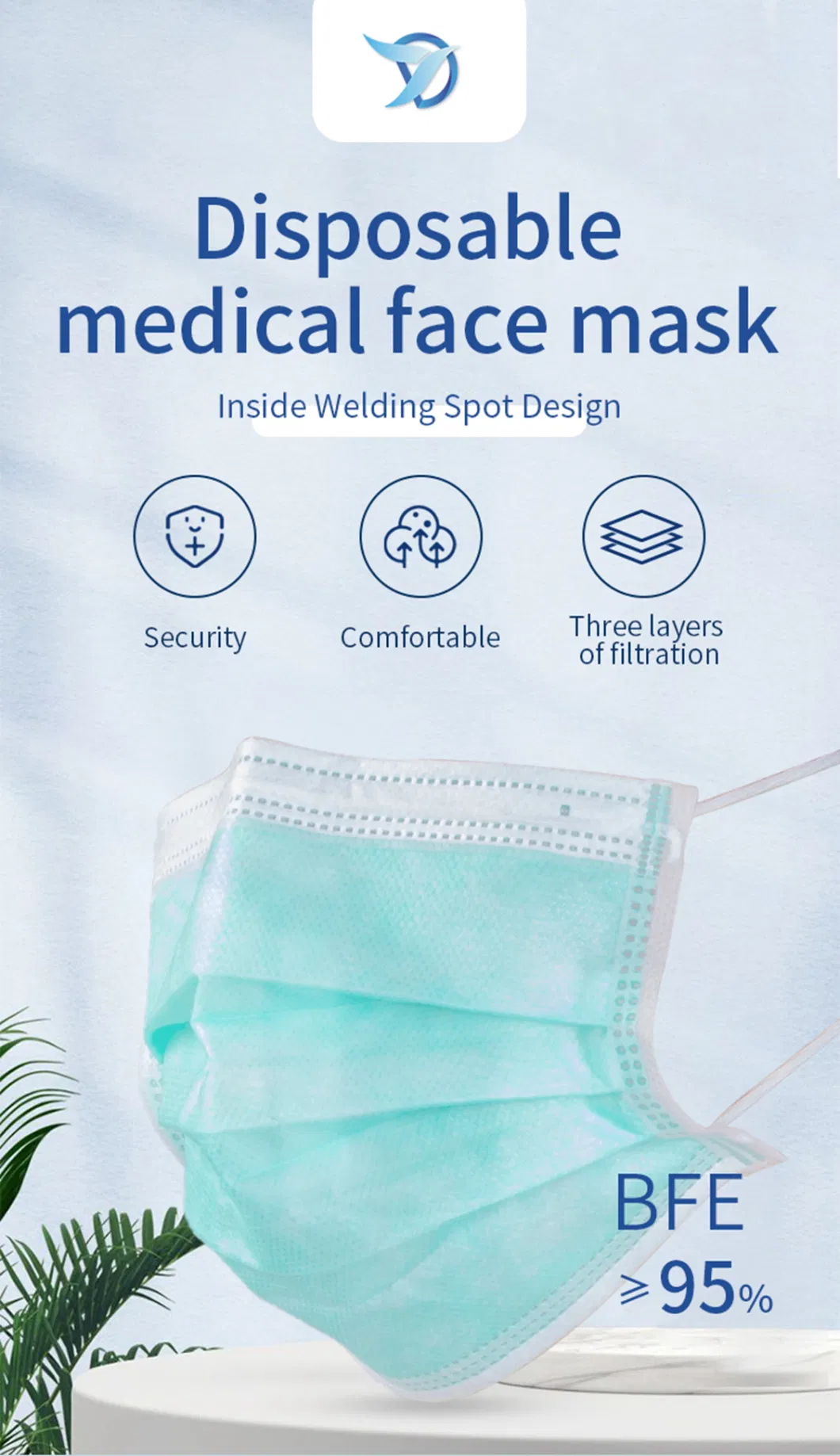 OEM Manufacture Hospital 3 Ply Surgical CE Non-Woven Disposable Medical Face Mask