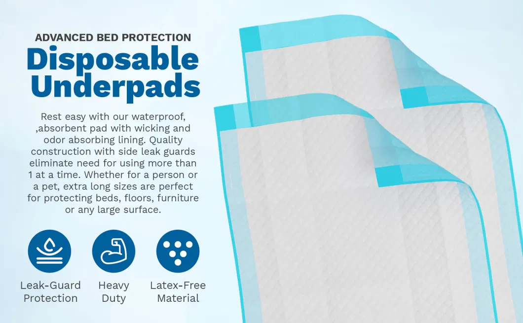 Lightweight portable High Capacity Disposable Bottom Pad Offers Absorbent Protection