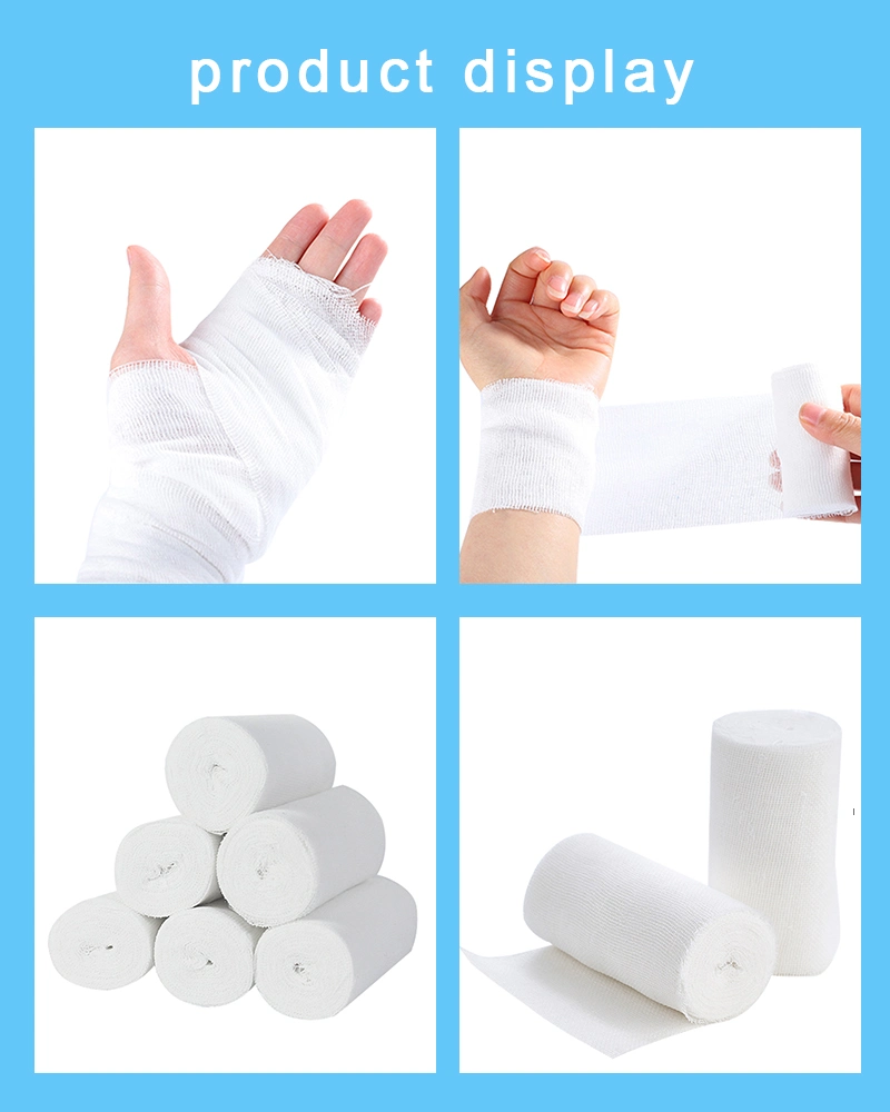 Medical Hemostetic Bandage Absorbent Cotton Gauze Bandage Roll
