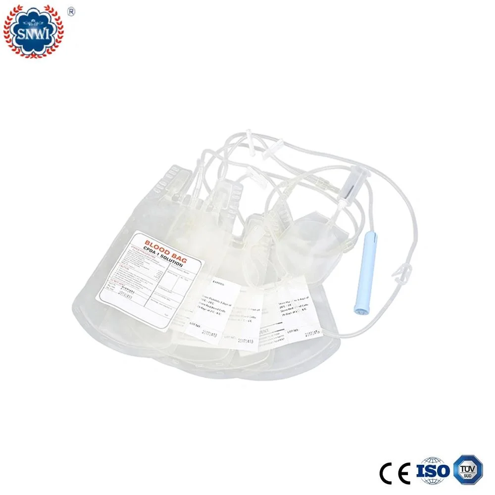 CE GMP Approved Disposable Medical PVC 450ml Single/Double/Triple/Quadruple Blood Transfusion Bags