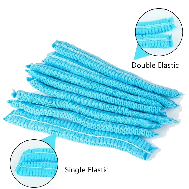 Disposable Non-Woven Clip Cap/Hairnet/Bouffant Cap (Blue/White/Red/Black) 100PCS/Bag