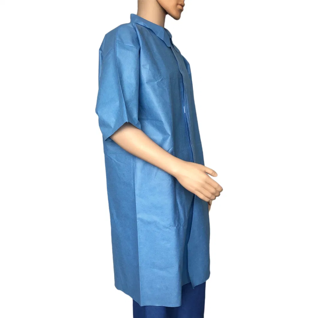 Disposable Nonwoven SMS 40GSM Lab Coat with Velcros
