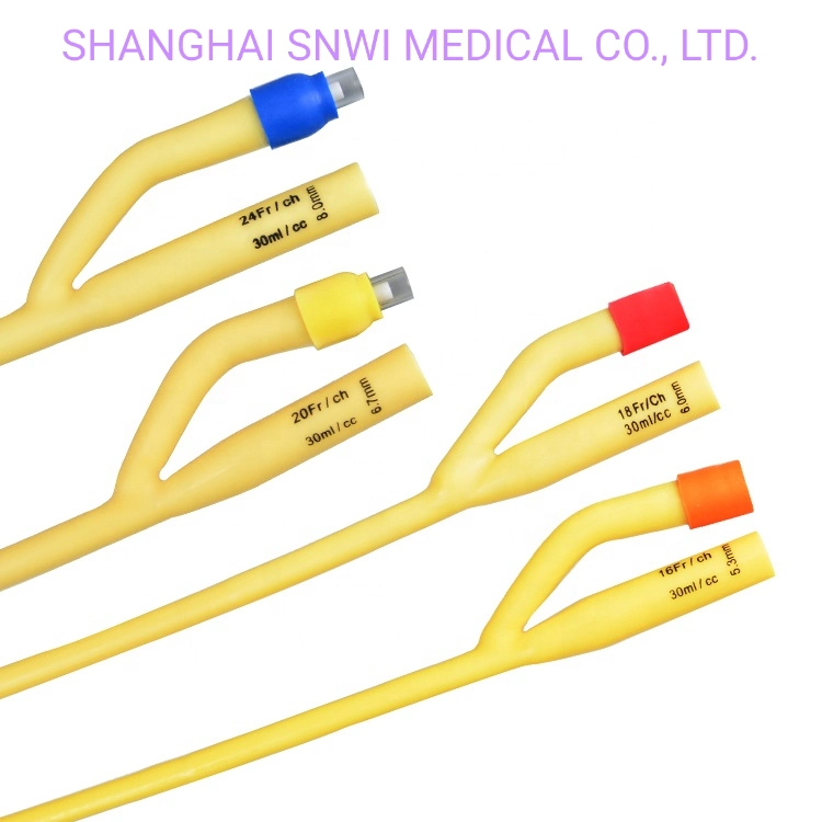 OEM Medical Disposable Sterile Urine PVC Nelaton 100% Silicone Coated Latex Foley Catheter with Balloon