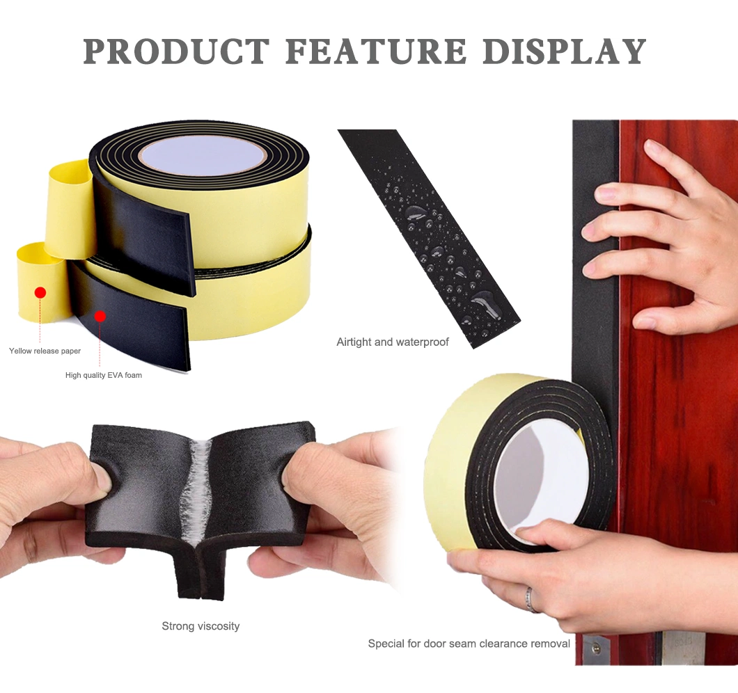 Weather Tight Against Waterproof Sticky Pad Cell Neopreno Polyurethane Foam Tape