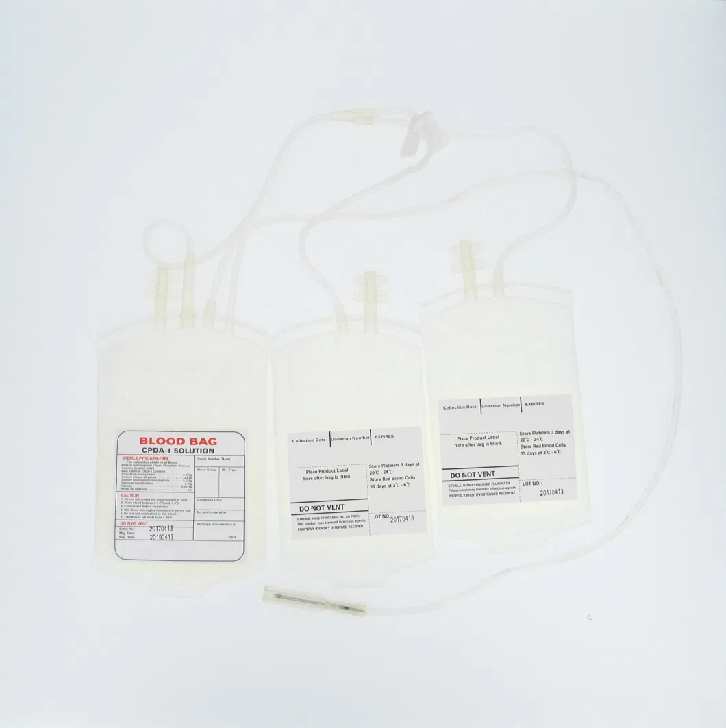 Medical Disposable Blood Bag for Blood Collection Triple