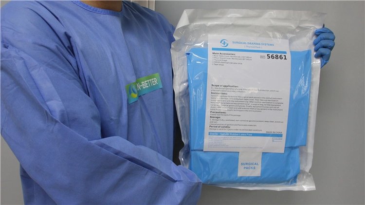 Sterile Disposable Non Woven Thyroid Surgical Drape Pack for Hospital