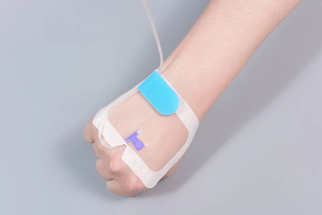 Hospital or Clinic Using IV Cannula Fixation Dressing Non-Woven/PU Transparent Wound Dressing