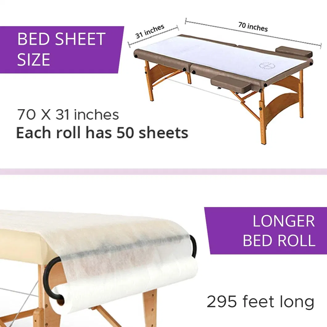 Disposable Bed Sheet Waterproof Non Woven SPA Bed Cover Massage Table Sheet Roll
