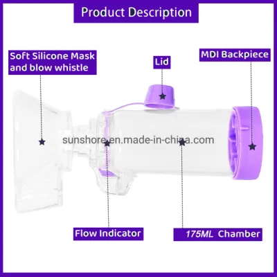  Camera distanziatrice con maschera in silicone per terapia con asma