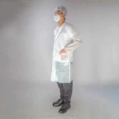  Camice da laboratorio bianco monouso in tessuto non tessuto per camera bianca PP 20GSM