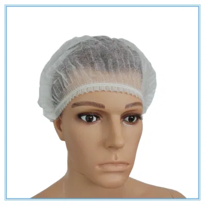  Tessuto non tessuto Buffant monouso rotondo blu a striscia elastica singola Cappuccio a clip