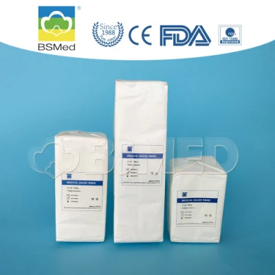  100% cotone chirurgico medico monouso garza assorbente garza sterile Tampone con CE FDA