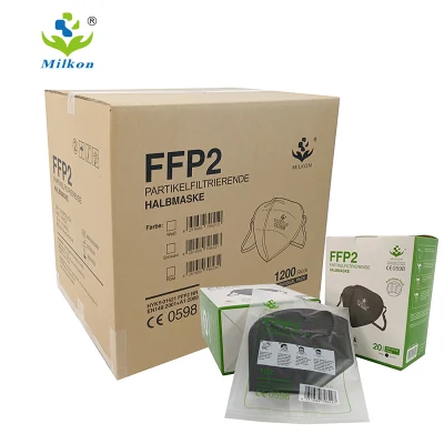  Manodopera di sicurezza per maschera antipolvere monouso non medicale standard CE Maschera facciale protettiva KN95 bocca Mascarilla Nero FFP2 viso Maschera