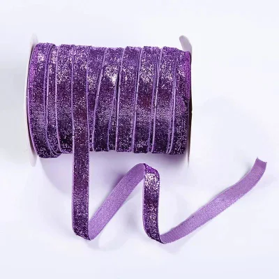  Nastri in velluto di seta brillante in varie misure e colori Natale Nastro in velluto metallizzato con glitter lucido decorativo