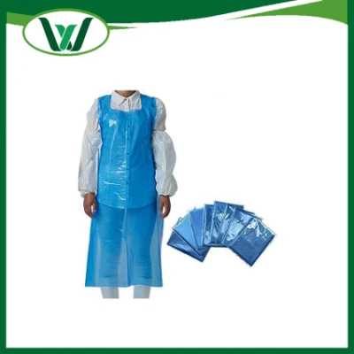  Prezzo conveniente impermeabile Bianco Blu monouso plastica LDPE HDPE Apron