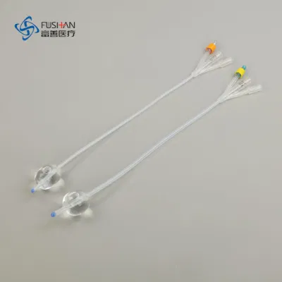  Catetere Foley in silicone a 3 vie per il drenaggio delle urine di dimensioni per pazienti adulti con certificati CE, ISO e FDA