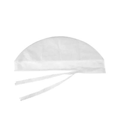  Cappuccio medico con 2 lacci monouso in PP bianco Cappuccio chirurgico