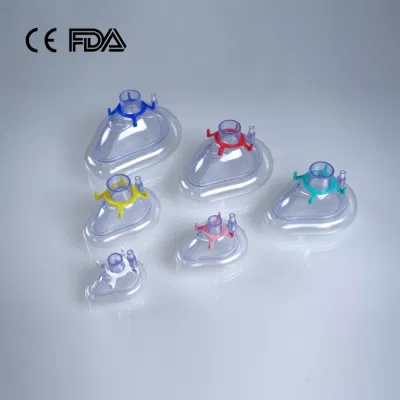  Maschera per anestesia monouso per uso medico chirurgico in PVC con cuscino d&prime;aria CE FDA