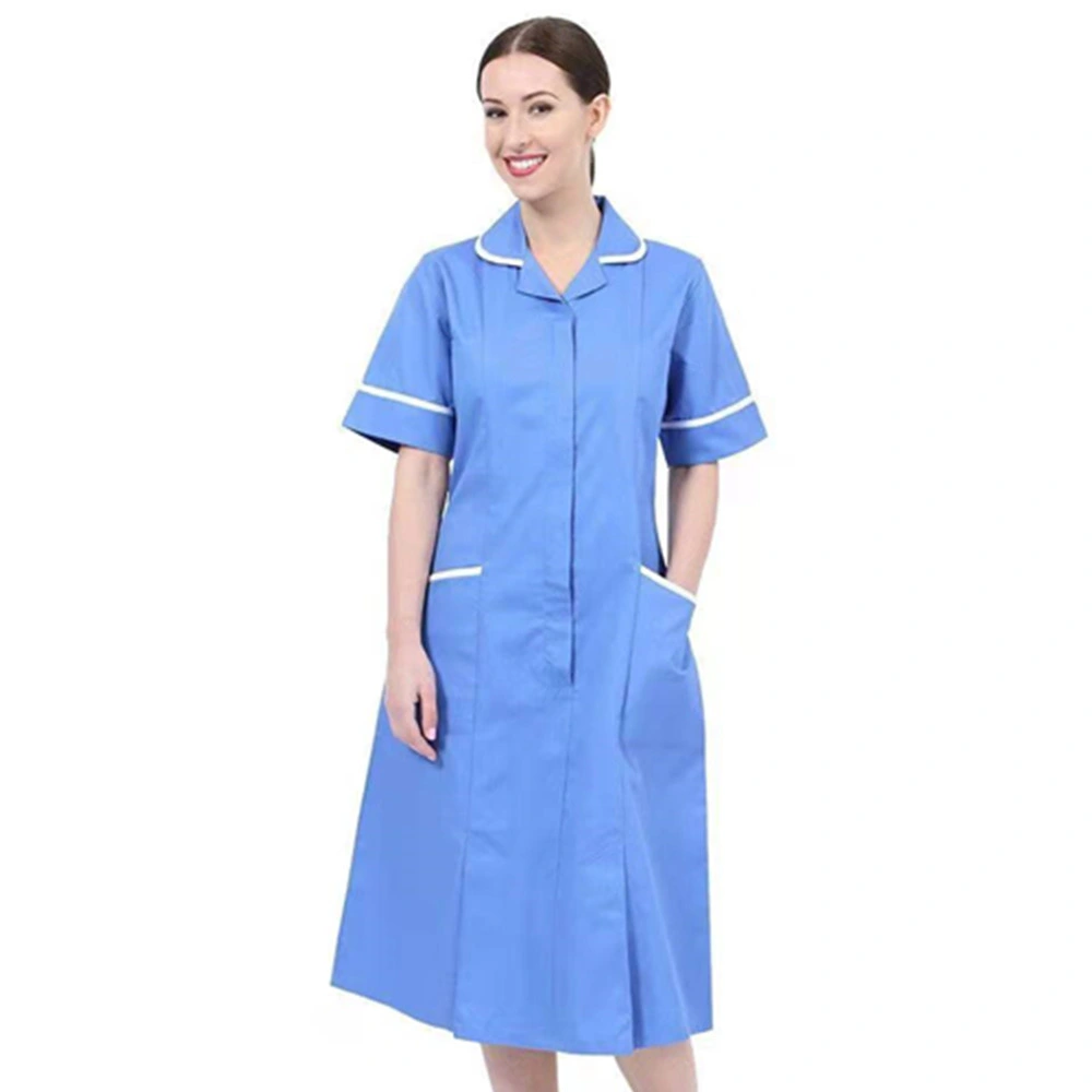 Women Medical Nurse Dress Hospital Doctor Coat Scrub Lab Carers Uniform