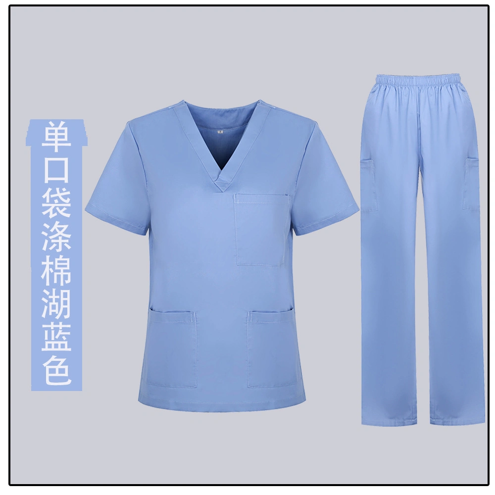 Women Wholesale Bulk Custom Made Short Sleeve Hospital Uniform Lab Coat Medical Nursing Scrub Dress