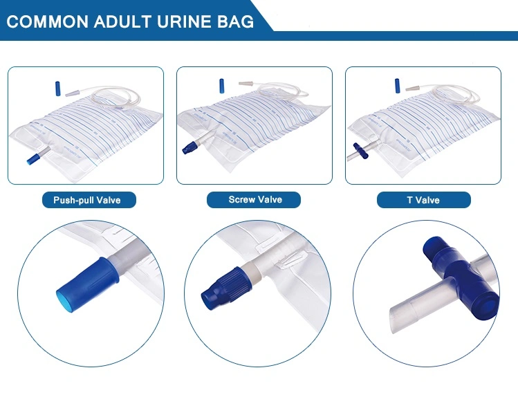 High Quality Eo Sterilized Medical Grade PVC 2000ml Disposable Urine Bag Urine Collection Bag Urine Drainage Bag