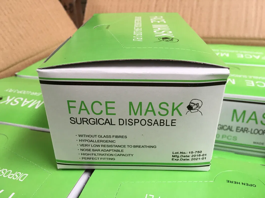 Medical Non Woven Disposable Hospital Doctor Nurse Surgical Face Mask with Tie on