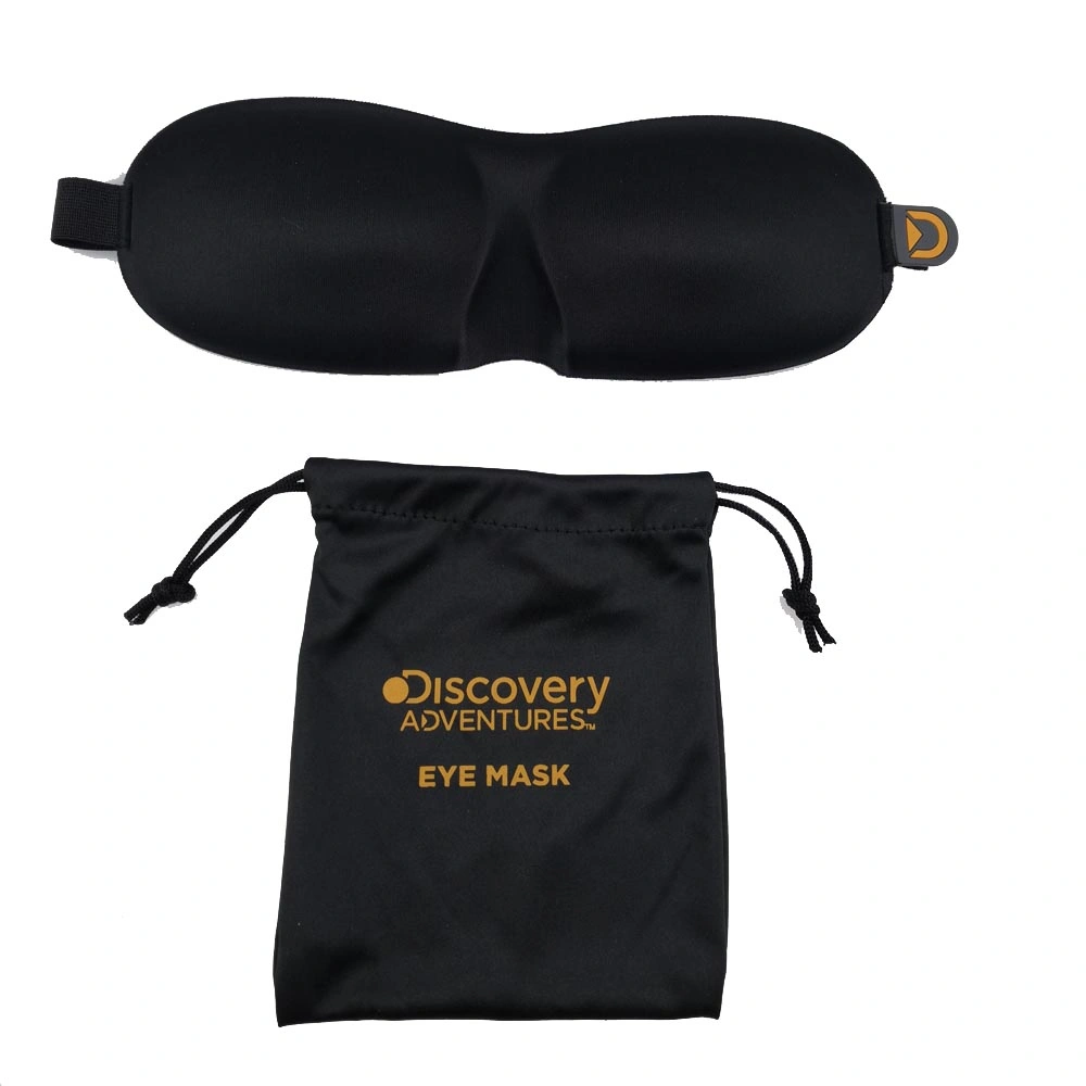 Personalized Amazon Best Seller Milk Silk Fabric 3D Contoured Sleep Mask with Pouch Black Memory Foam Eye Cover Novelty Sleeping Eye Patch