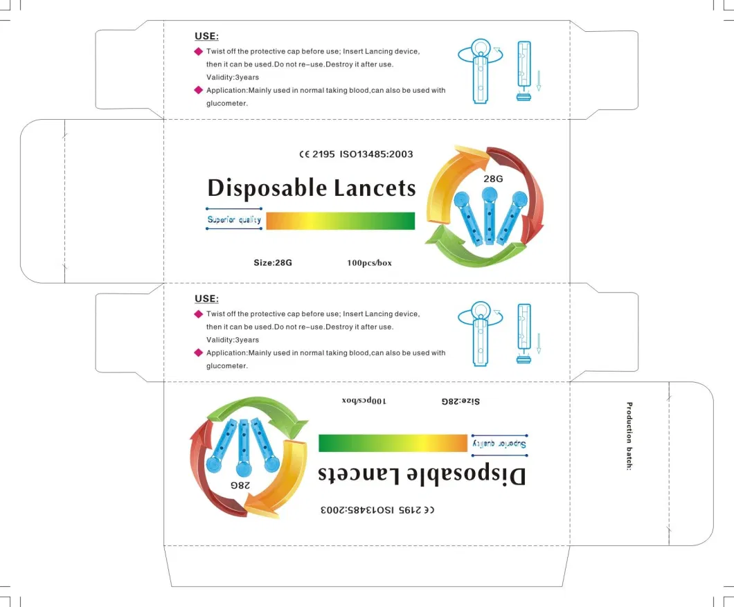 Sterilized by Eo Radiation Blood Lancet Plastic Twist Top Type