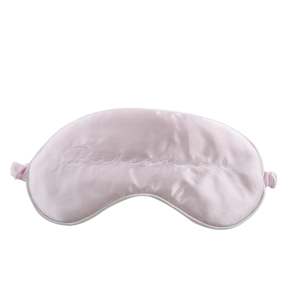 Best Most Comfortable Soft Pure 100 Silk Pink Washable Luxury Sleep Eye Mask Cute Novelty Sleeping Eye Patch with Elegance Embroidery Logo Design Eyemask