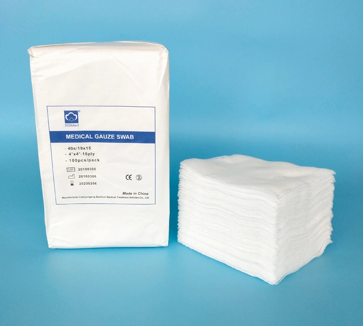 100% Cotton Surgical Medical Disposables Absorbent Gauze Pad Sterile Gauze Swab with CE FDA