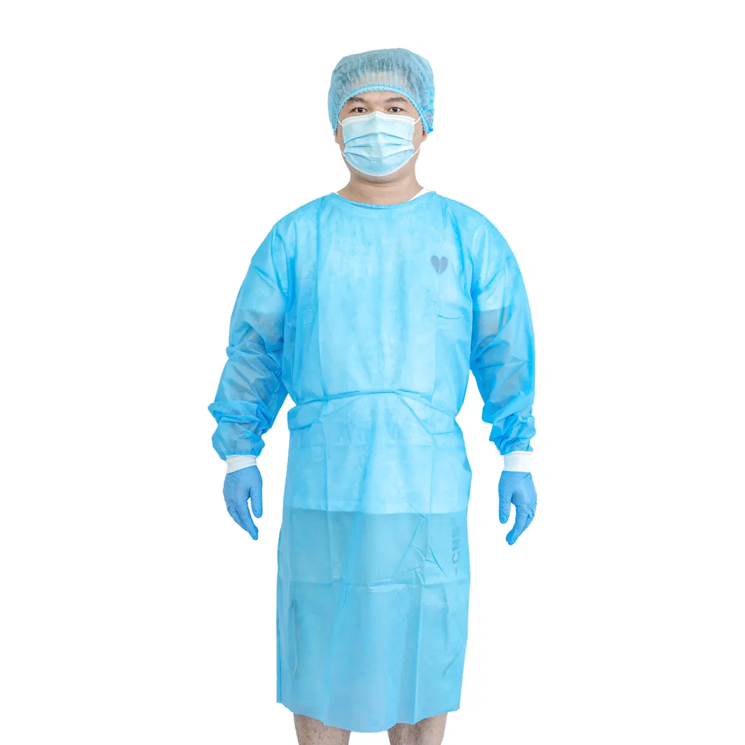 Disposable Protective Non-Woven Fabric Lab Coat with Velcro for Working Clothes