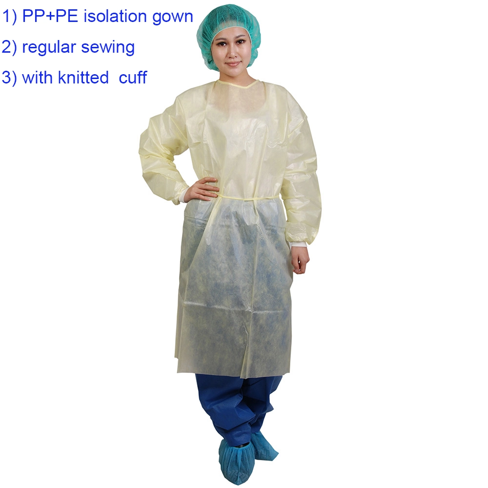 Disposable PP Non-Woven Surgical Gown, SMS Isolation Gown for Visitors