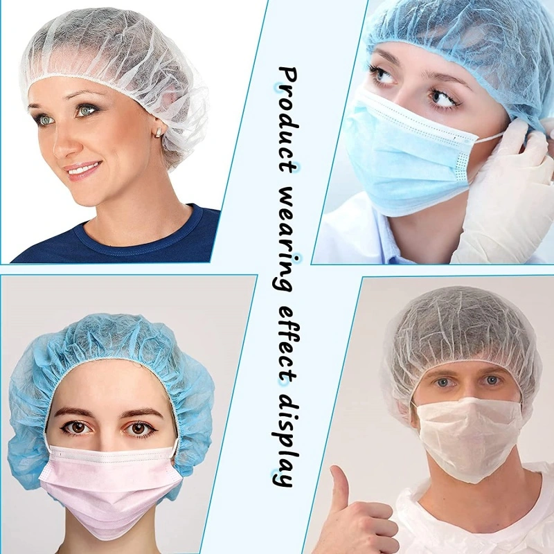 Health Care Factory OEM Customized Sanitary Doctor Nurse Hair Net Disposable PP SMS Bouffant Cap