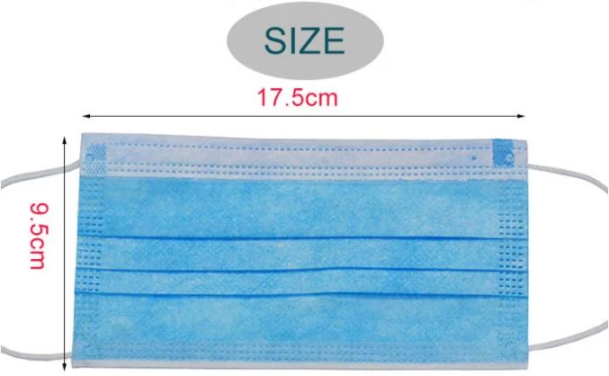 Custom 3 Ply Non-Woven Fabric Breathing Disposable Face Mask