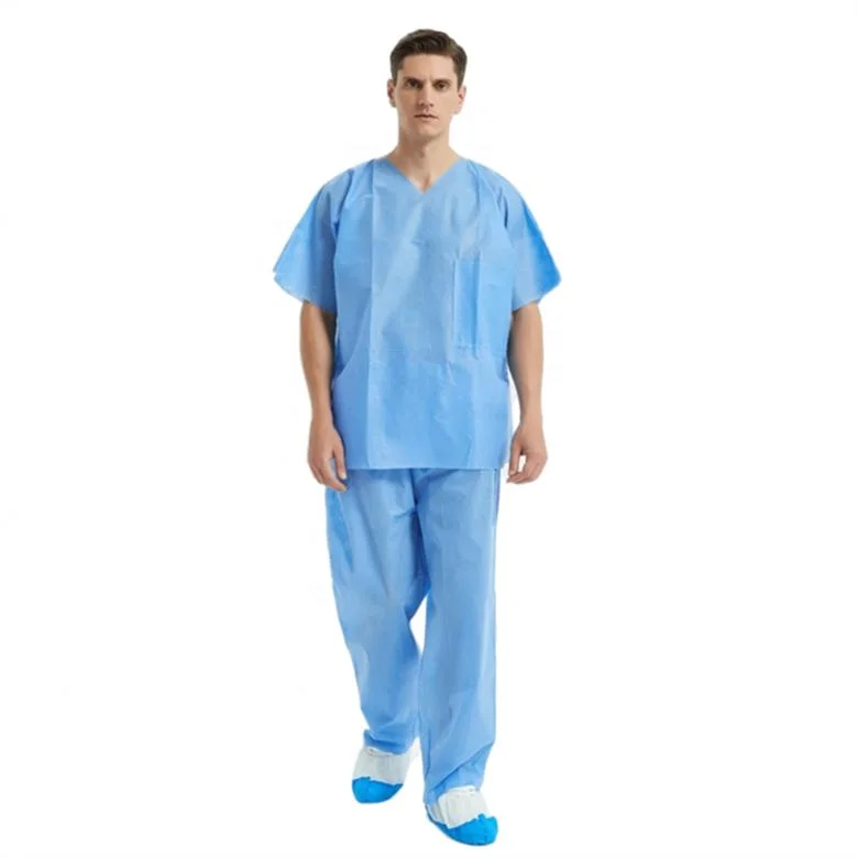 Professional High Quality Clinic Uniform Medical SMS Non Woven Disposable Scrub Suit for Doctor