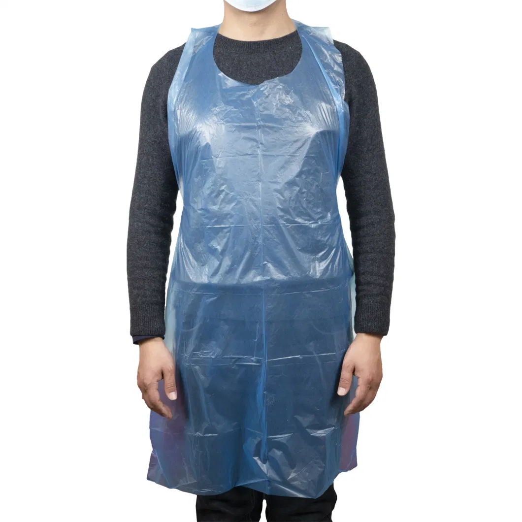 Disposable Medical Waterproof HDPE LDPE Clear Kitchen PE Plastic Aprons Kitchen for Adults Use