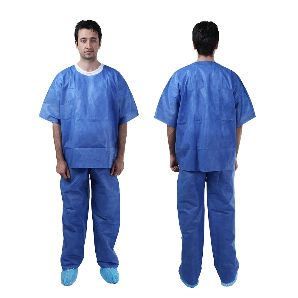 Wholesale Unisex Disposable Non-Woven Nurse Medical Scrubs Uniform Suit Type for Hospital Use for Men and Women