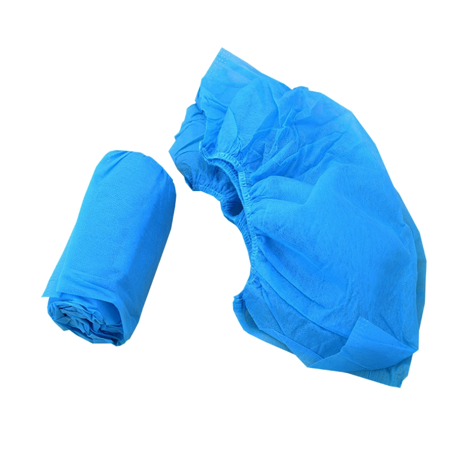 Surgical Disposable Waterproof Anti-Slip Anti-Static Protective Blue/White PP/PE/CPE Shoe Cover for Hospital Use