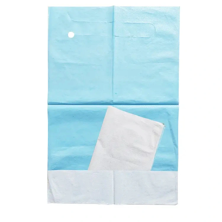 SJ Waterproof Disposable Bibs PE Non Woven Aprons for Adult Dental Hospital Patients and Senior Resident Home