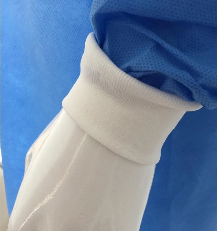 Disposable Non Woven SMS Fabric Customized Knitted Cuffs Lab Coat