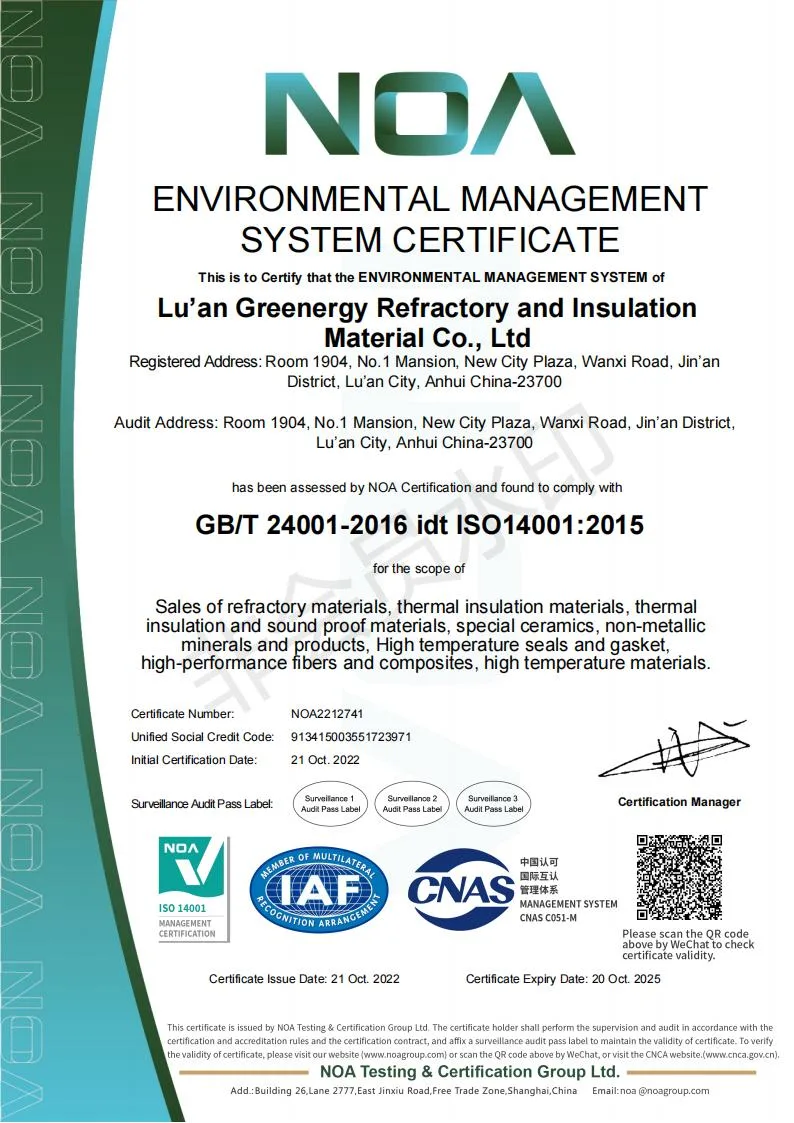 Greenergy High Quality Insulation 1260c Insulating Ceramic Fiber Paper