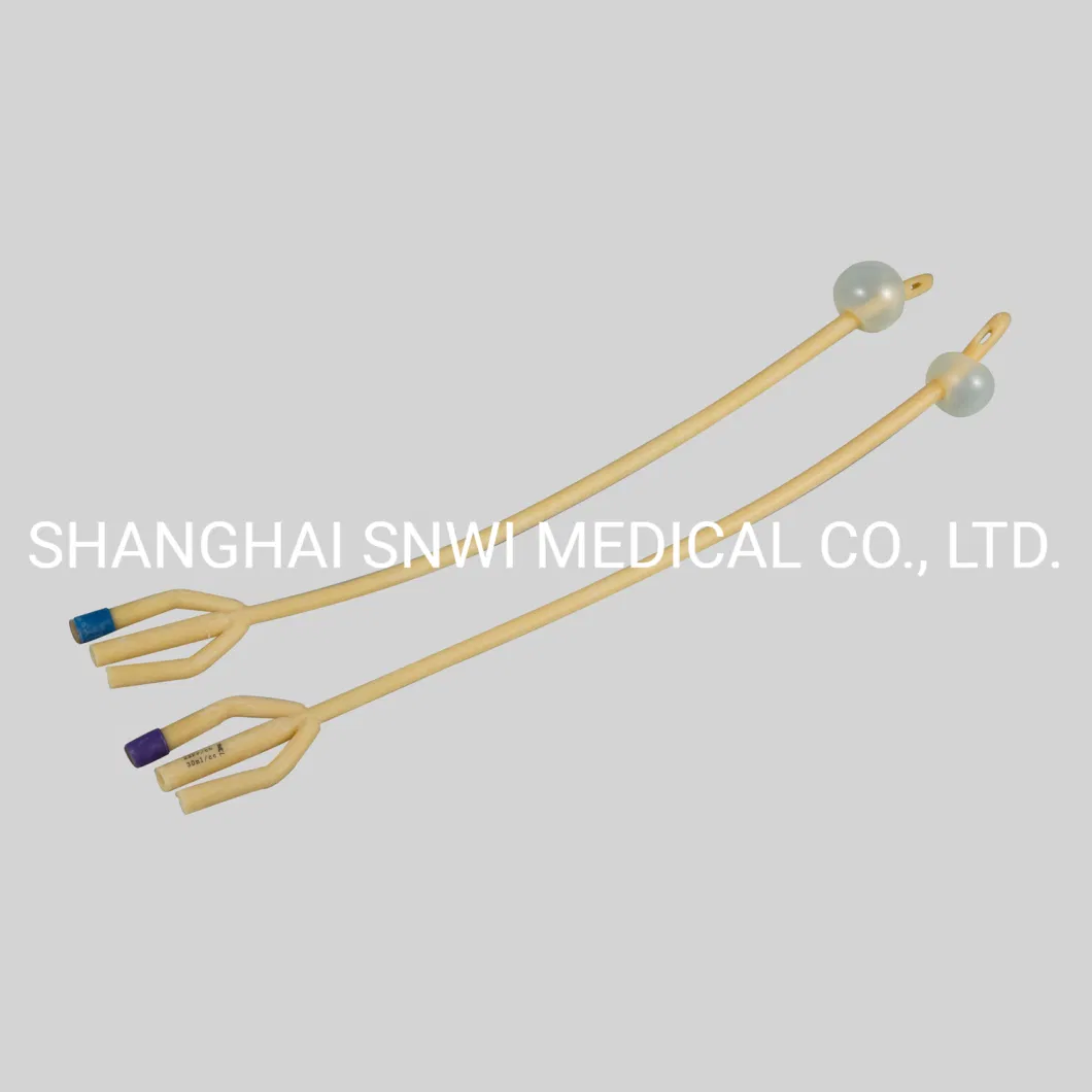 Disposable Hospital Medical Sterile 2 Way or 3 Way Silicone Coated Urinary Drainage Latex Foley Catheter for Male or Female Individual Package