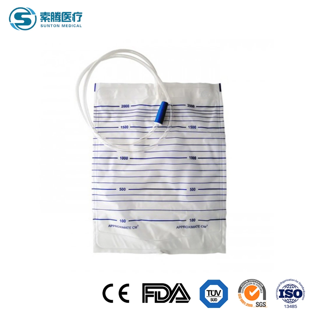Sunton China Ostomy Drainage Bag Manufacturing High Standard 2000ml Medical Adult Portable Urine Collection Bag Best Catheter Leg Bag Medical Drainage Bags