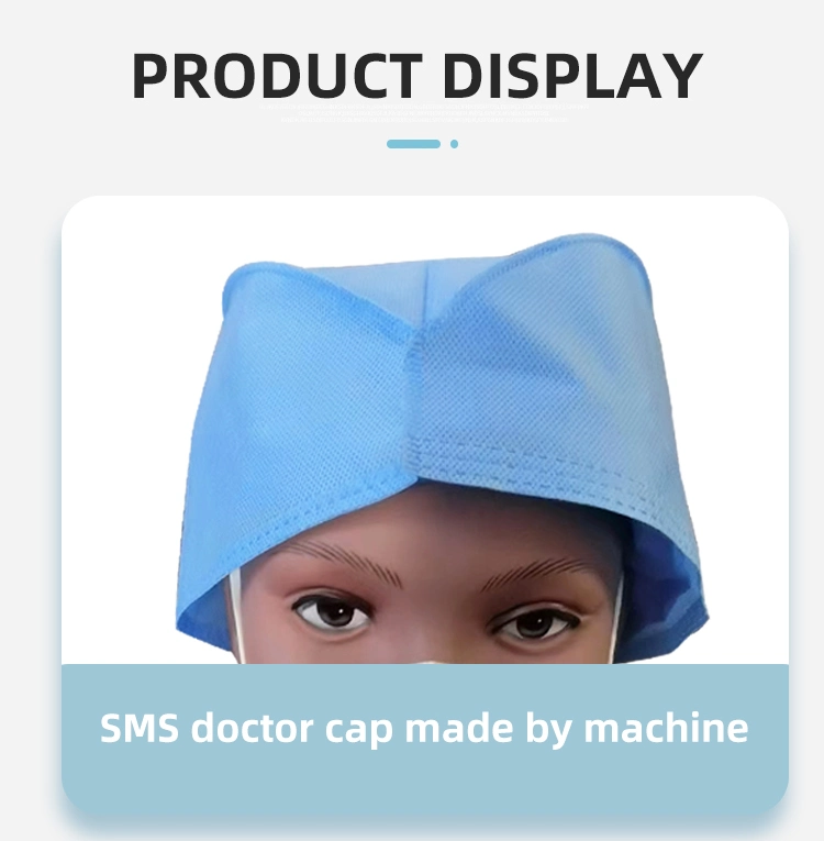 Cheap Machine Made Disposable Medical Supplies Doctor Cap Clean Room Surgical Cap with Tie on