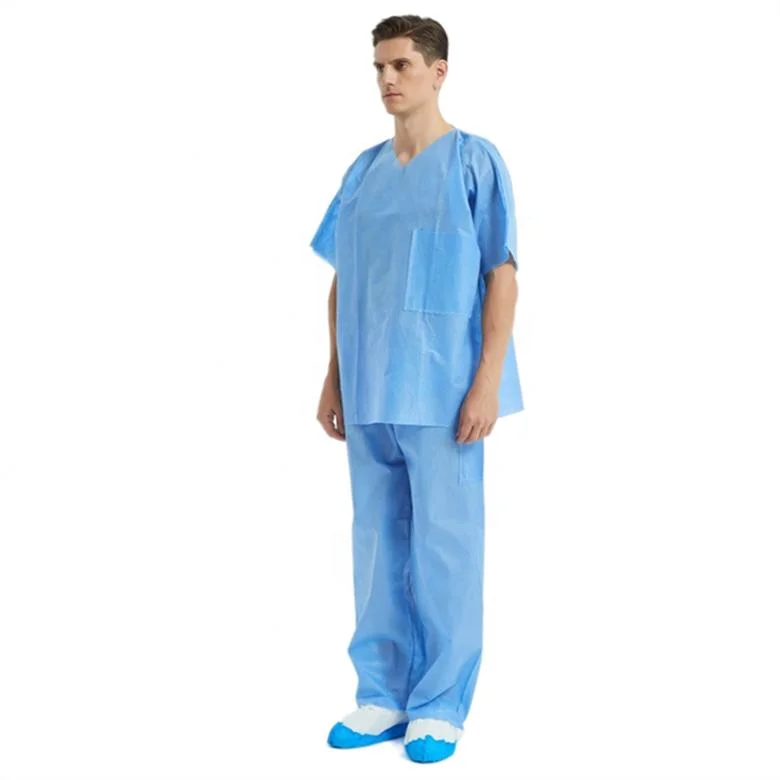 Professional High Quality Clinic Uniform Medical SMS Non Woven Disposable Scrub Suit for Doctor